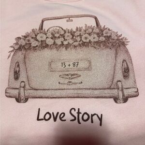 Taylor Swift Pink "Love Story" Car Graphic Sweatshirt w/87&13 license plate